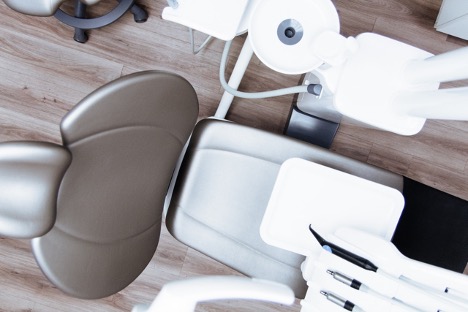 Aerial view of a dentist's chair
